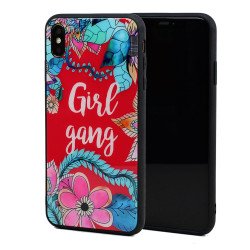 iPhone Xr 6.1in Design Tempered Glass Hybrid Case (Girl Gang)
